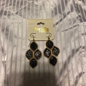 Black sparkle earrings